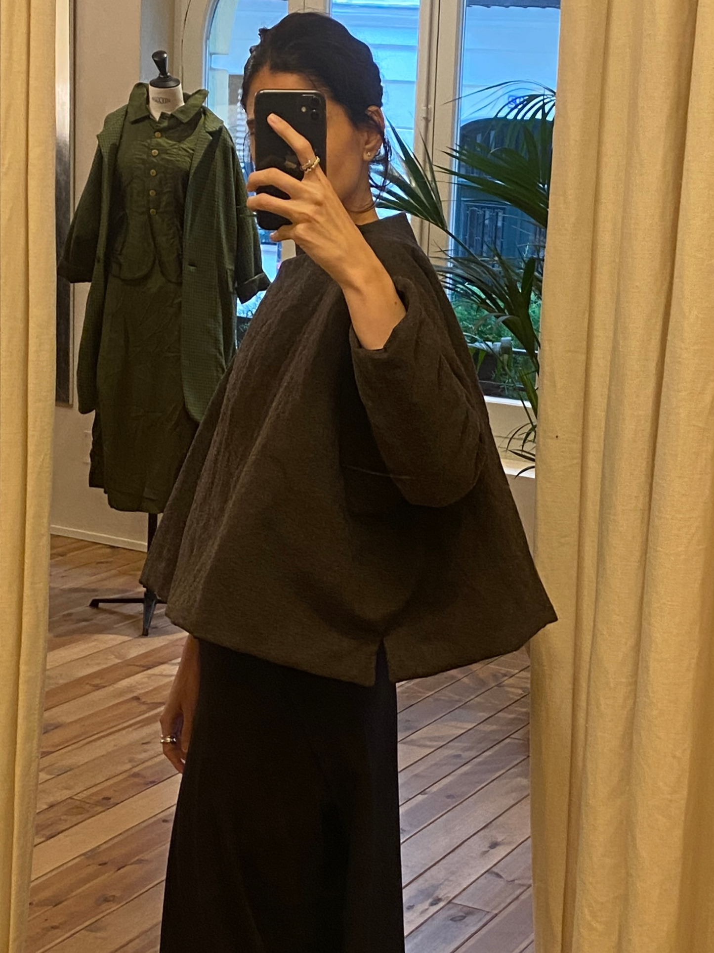 Brown wool top