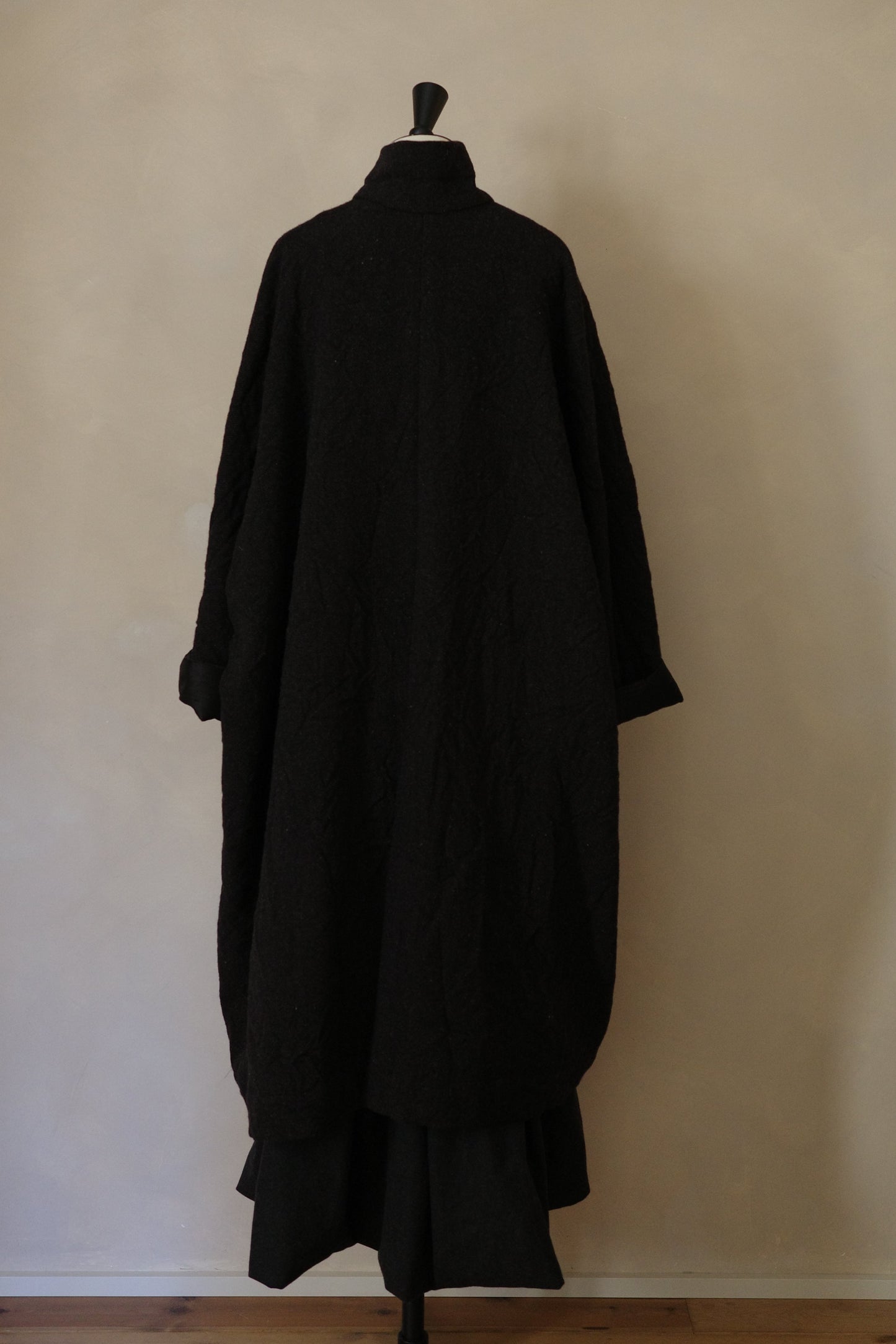 Oversized charcoal grey wool coat