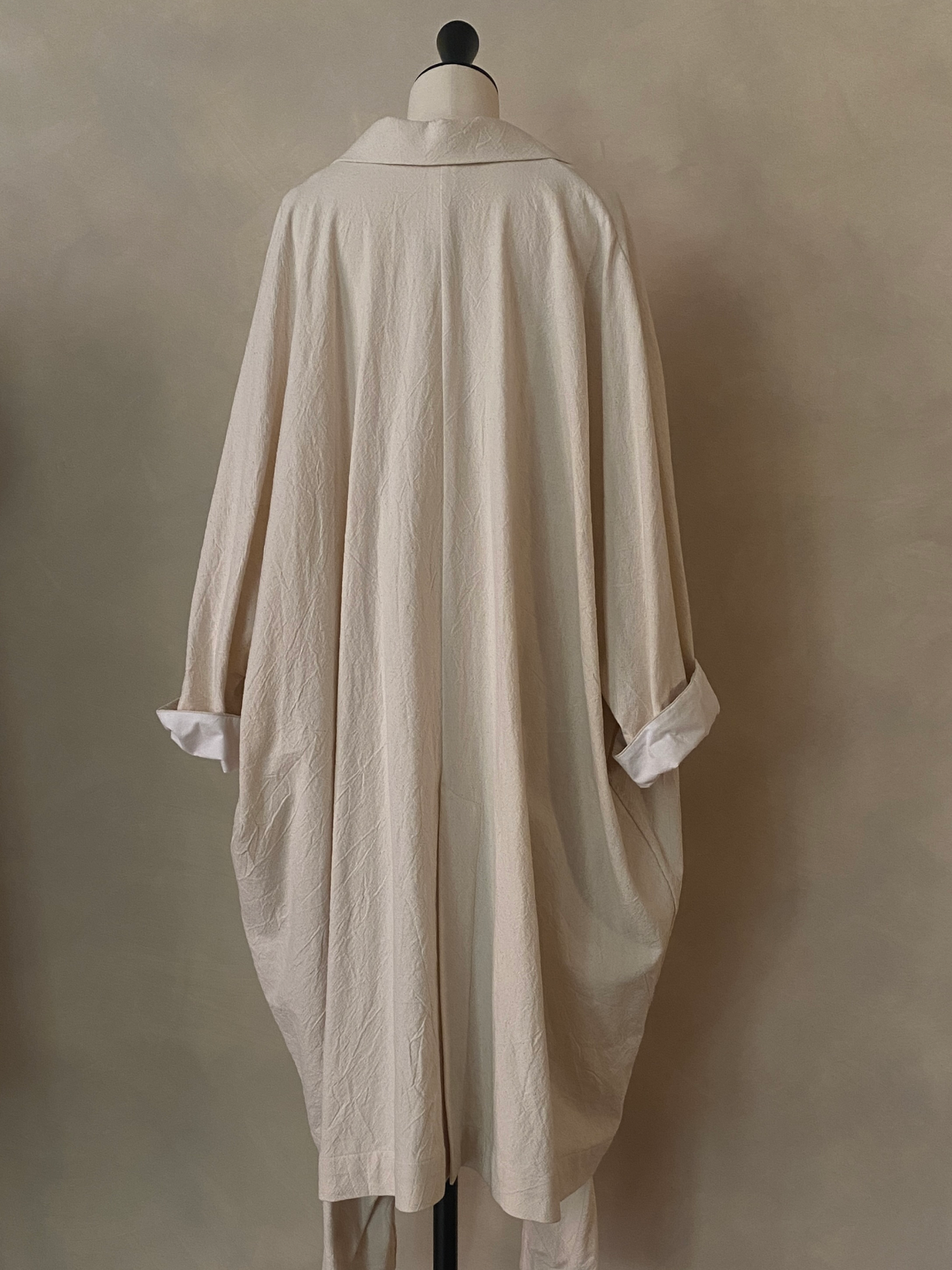 Oversized off-white linen coat