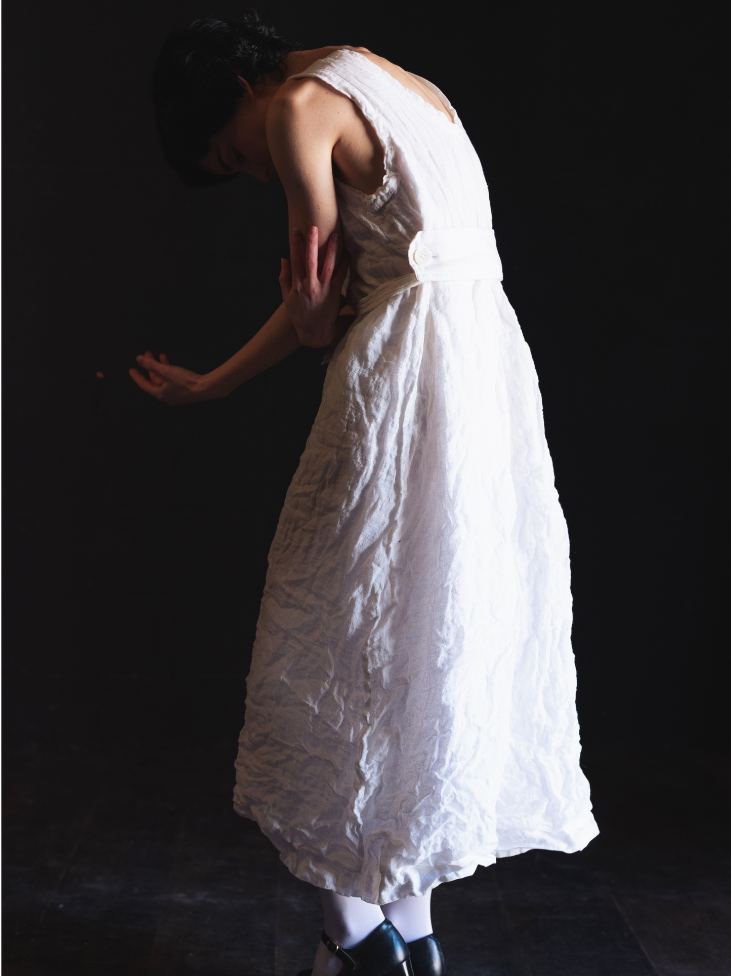 White linen dress