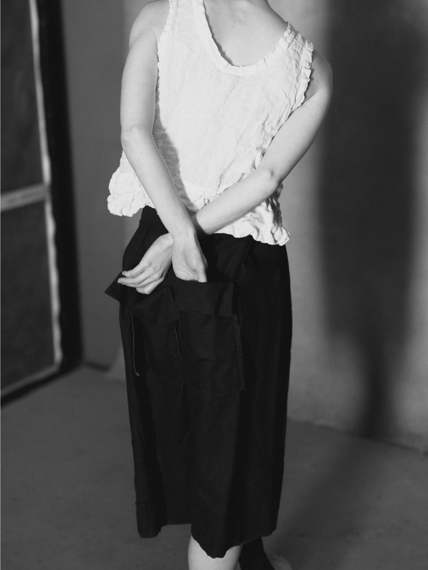 Pantalón japonés de lino negro