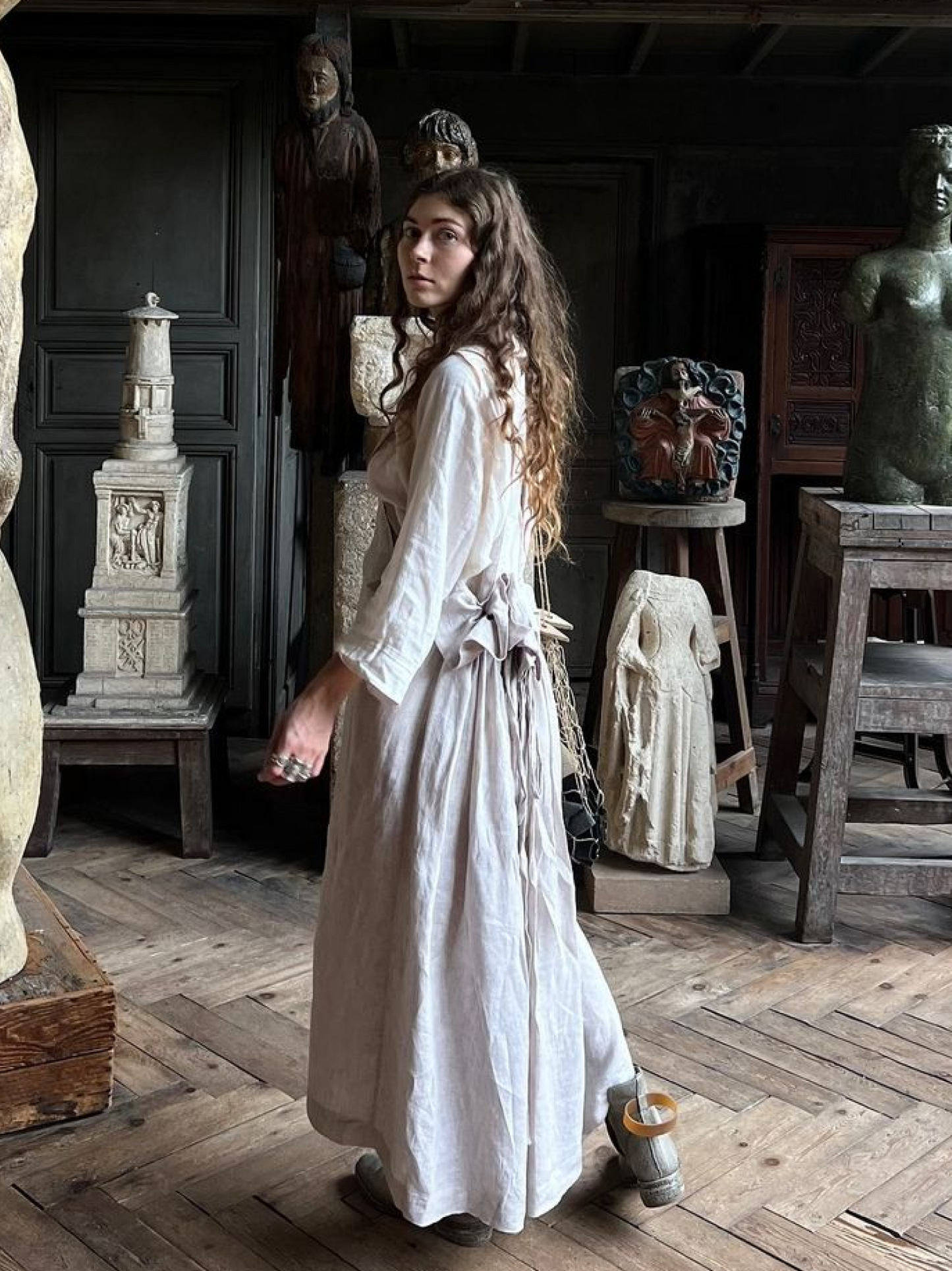 06. Linen apron dress