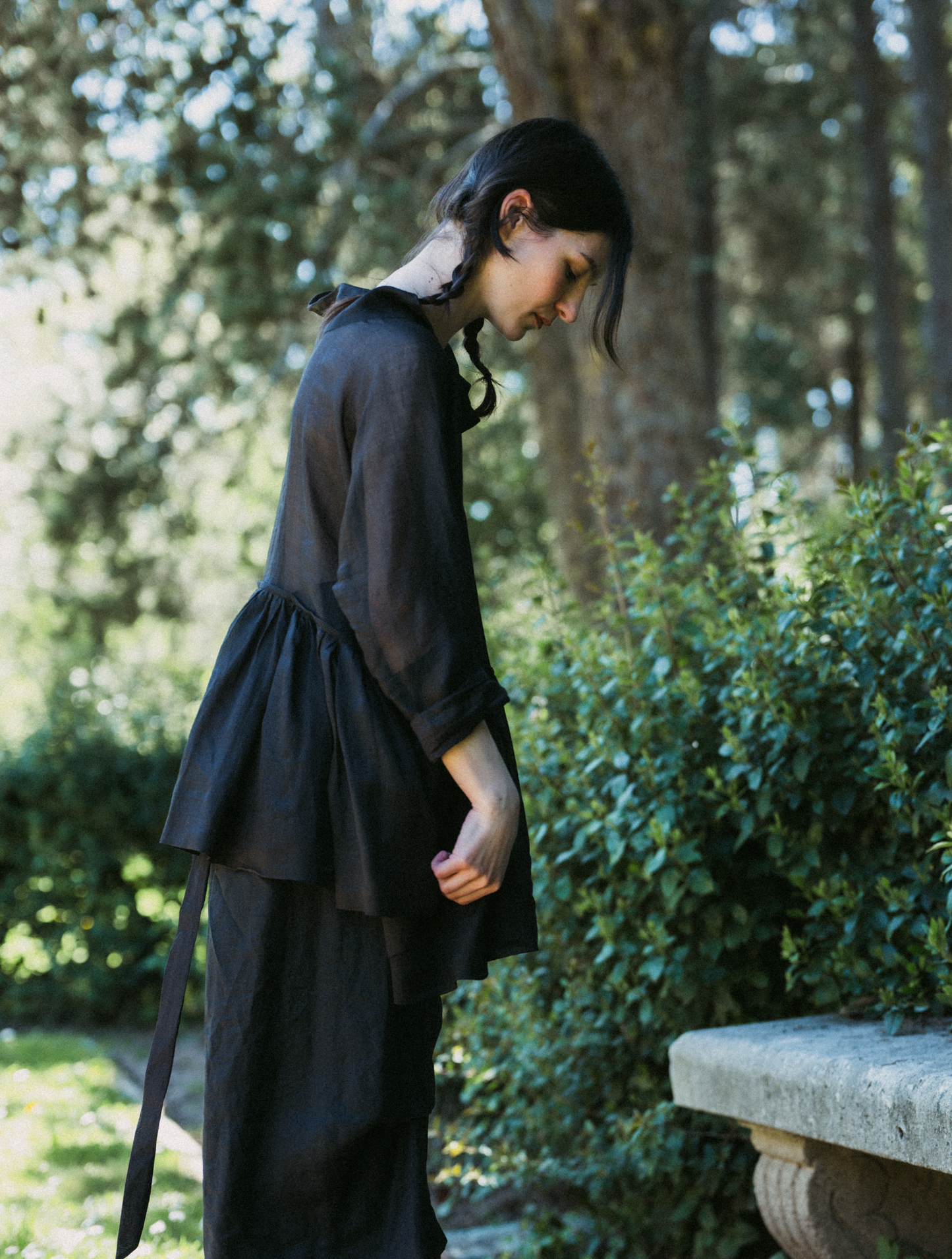 02. Two-piece black ramie dress