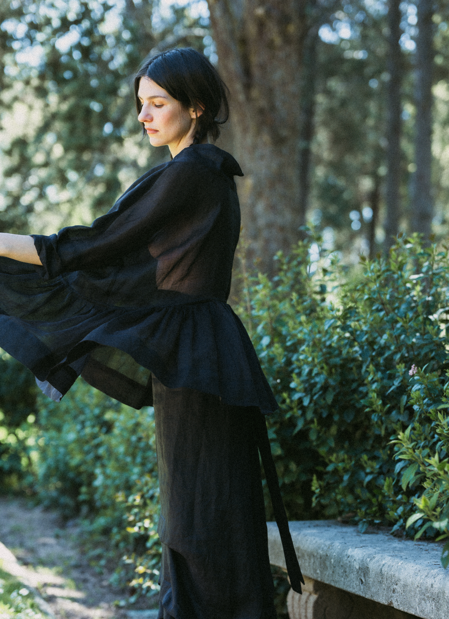 02. Two-piece black ramie dress