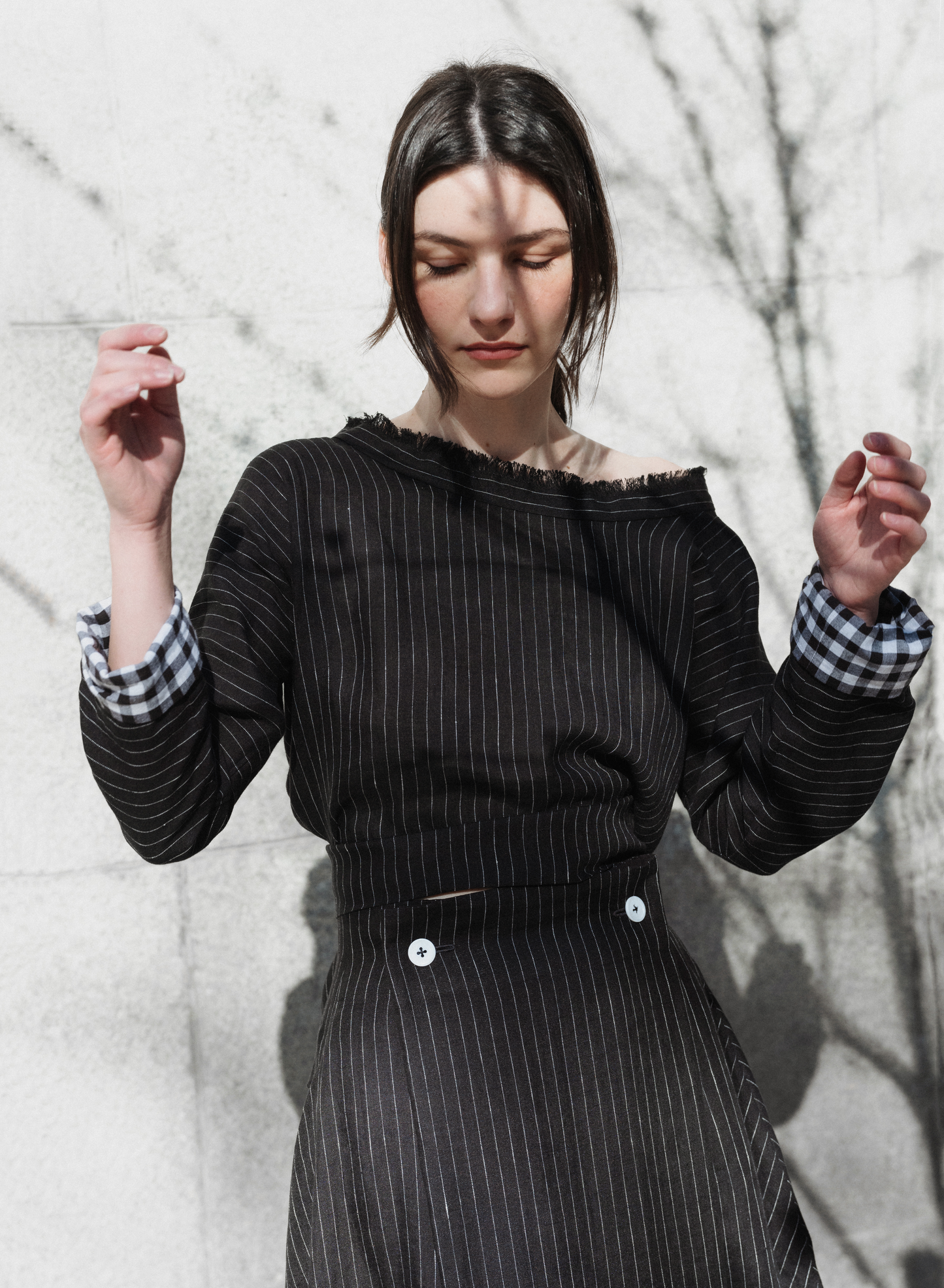 Pinstripe linen top