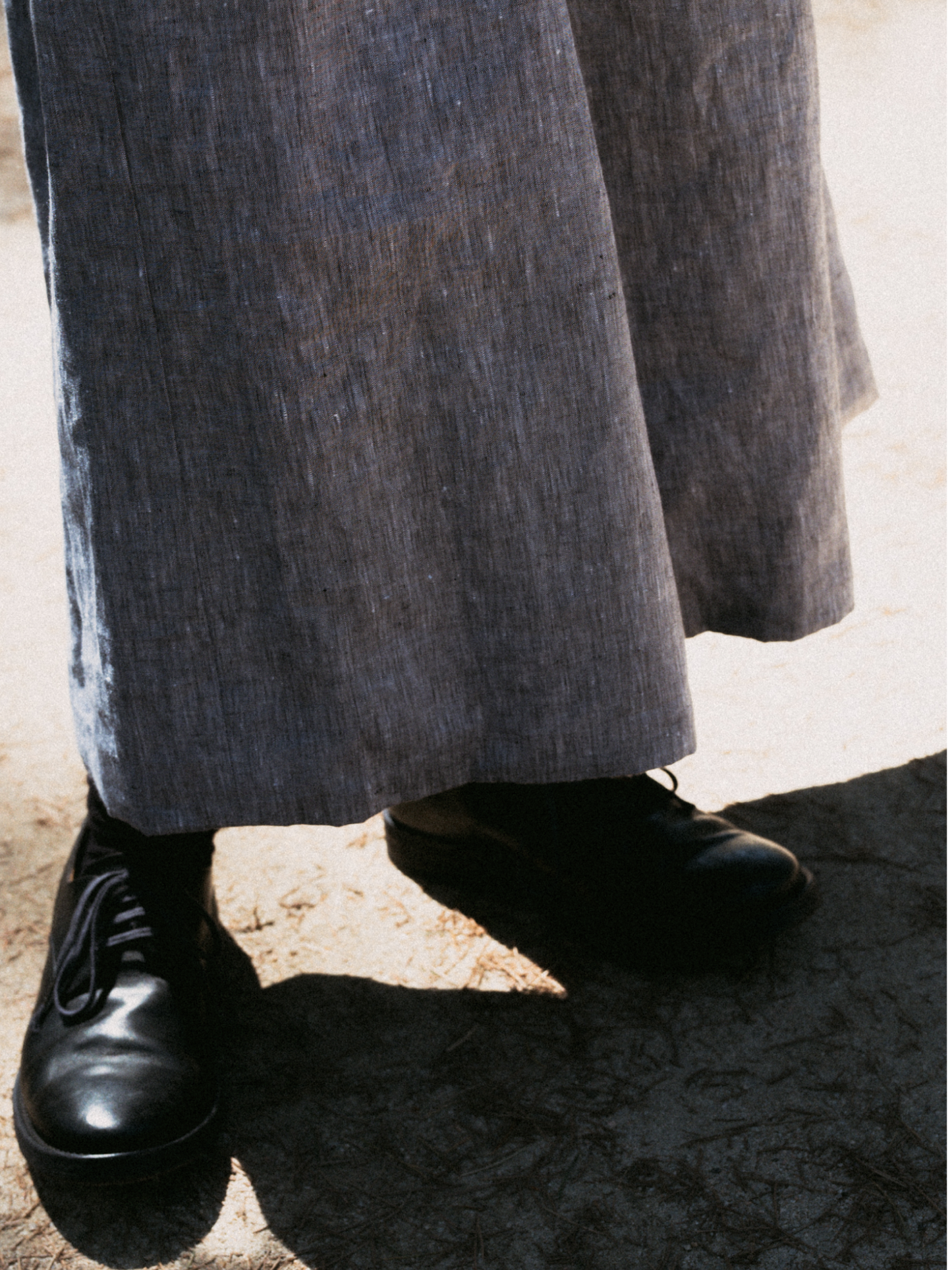 Linen wide leg trousers