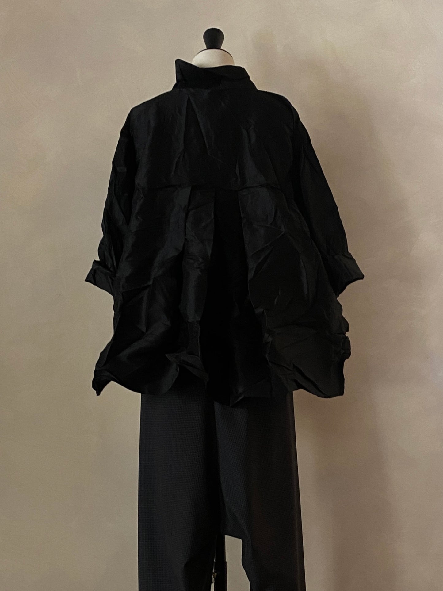 Black silk shirt
