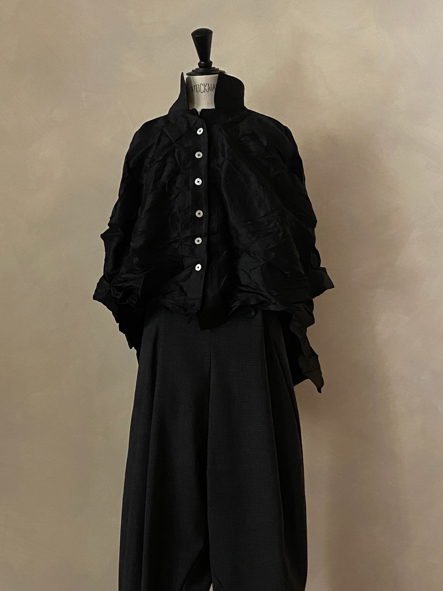 Black silk shirt