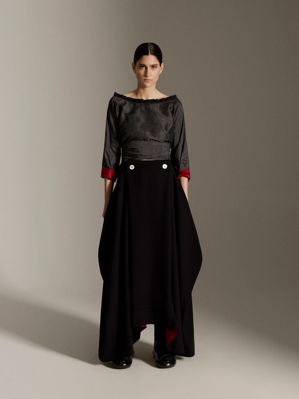 Double wool crepe Menina skirt