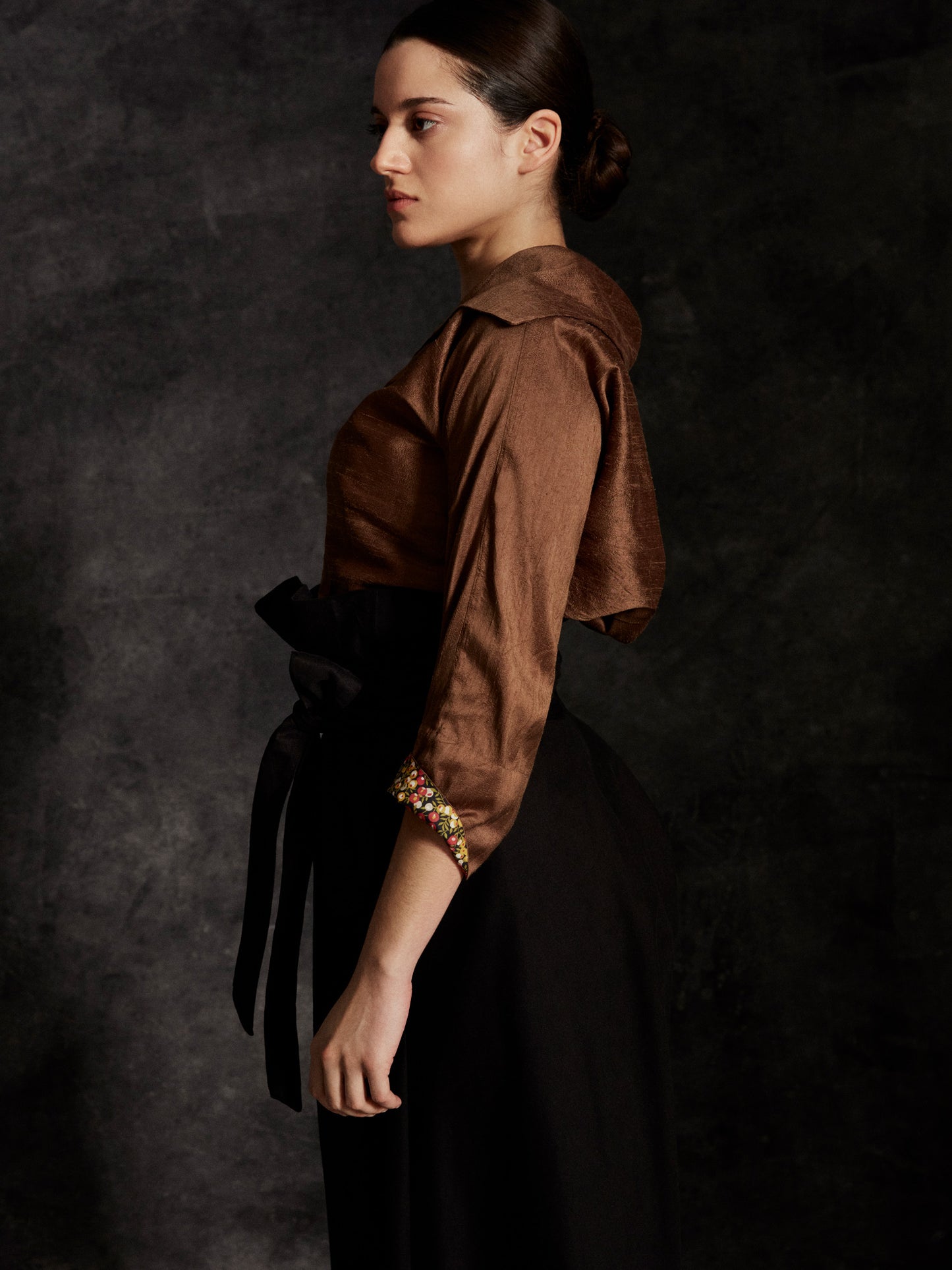 Brown silk shirt