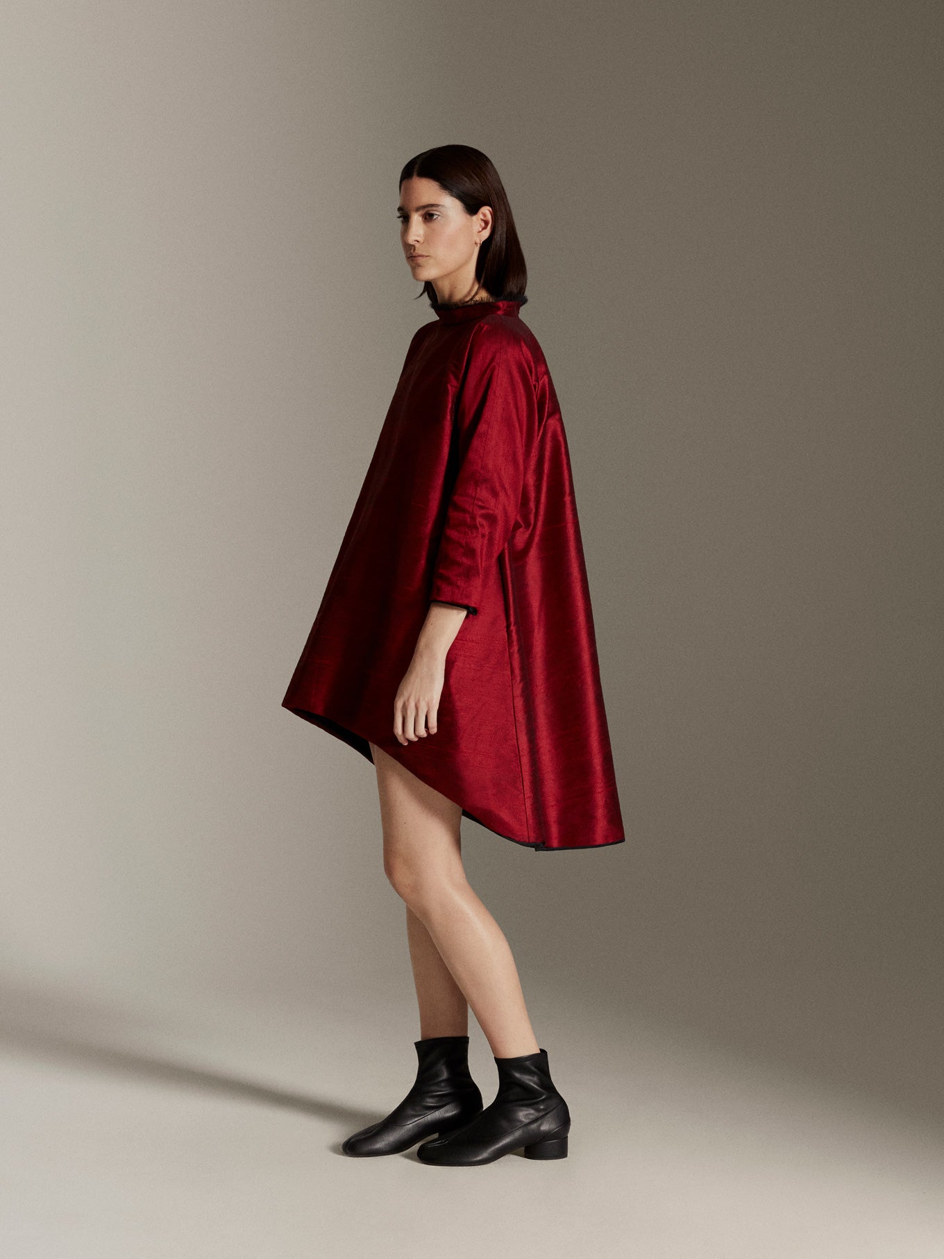 Evasé silk dress