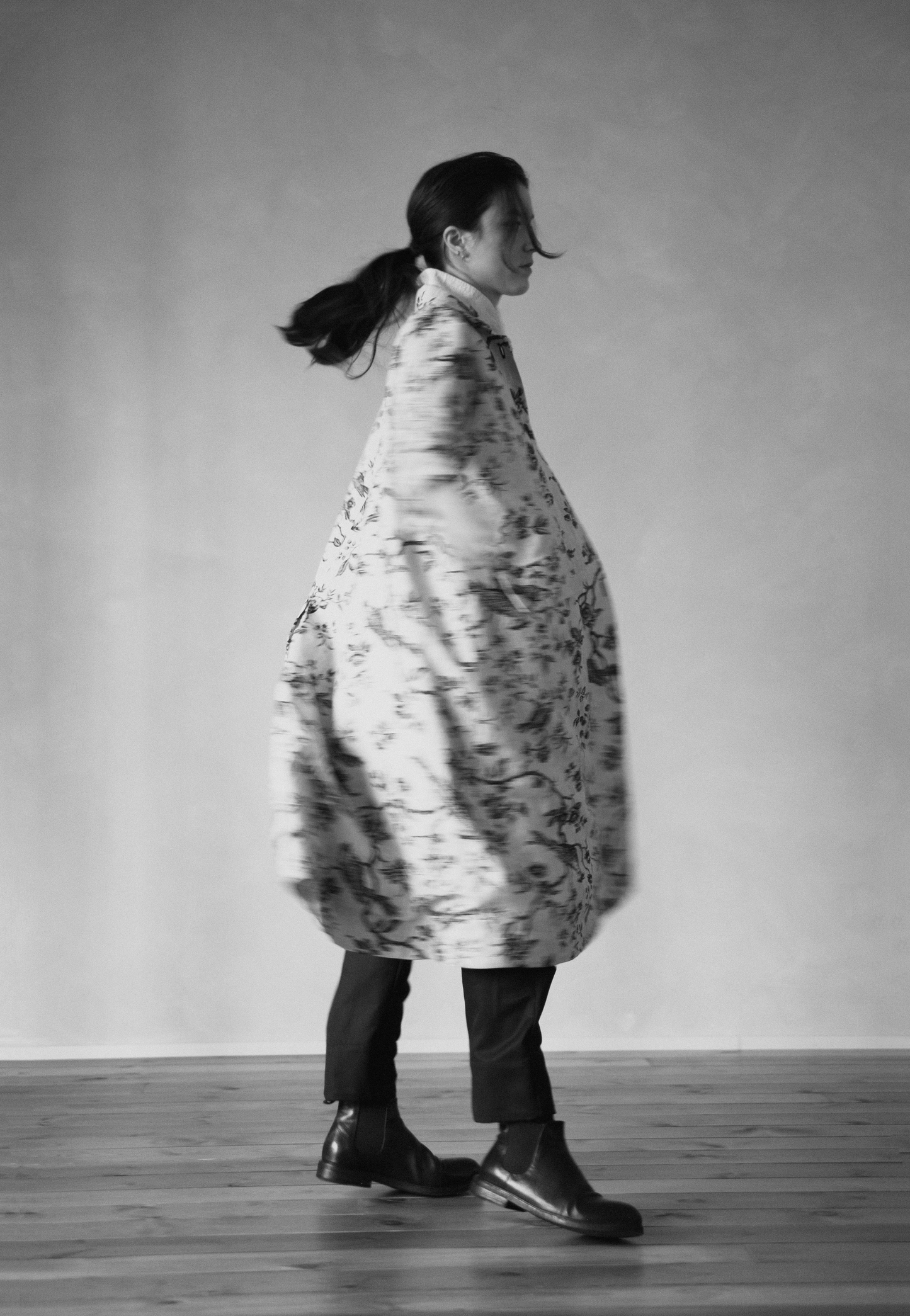 Linen toile de jouy coat