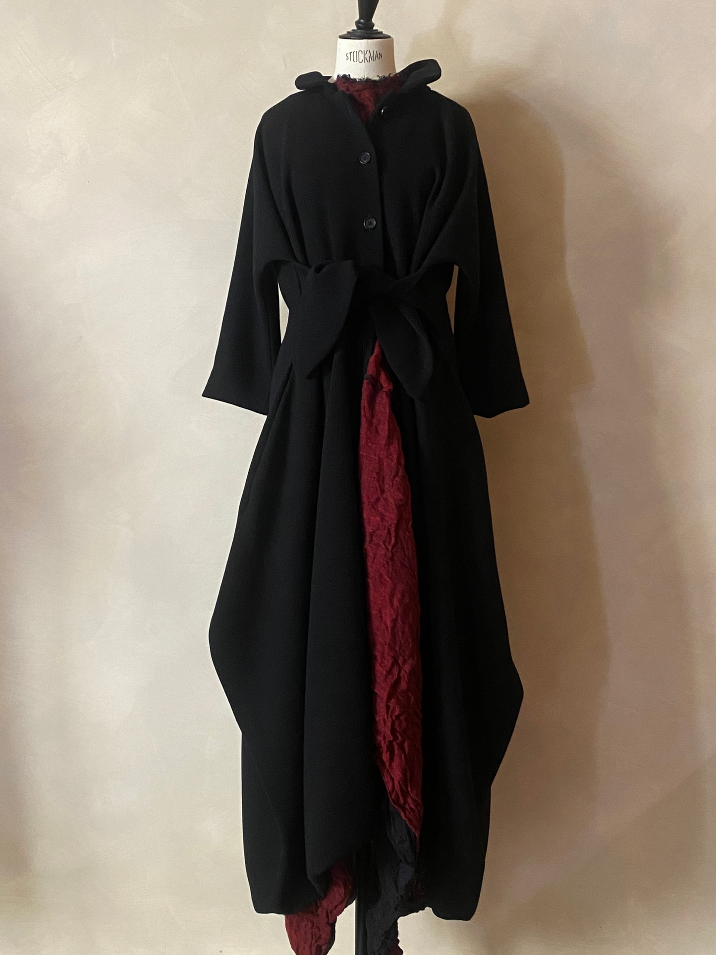 Double wool crepe Japanese coat