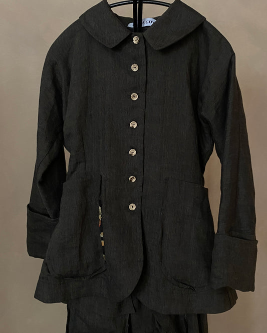 Chaqueta de lino verde