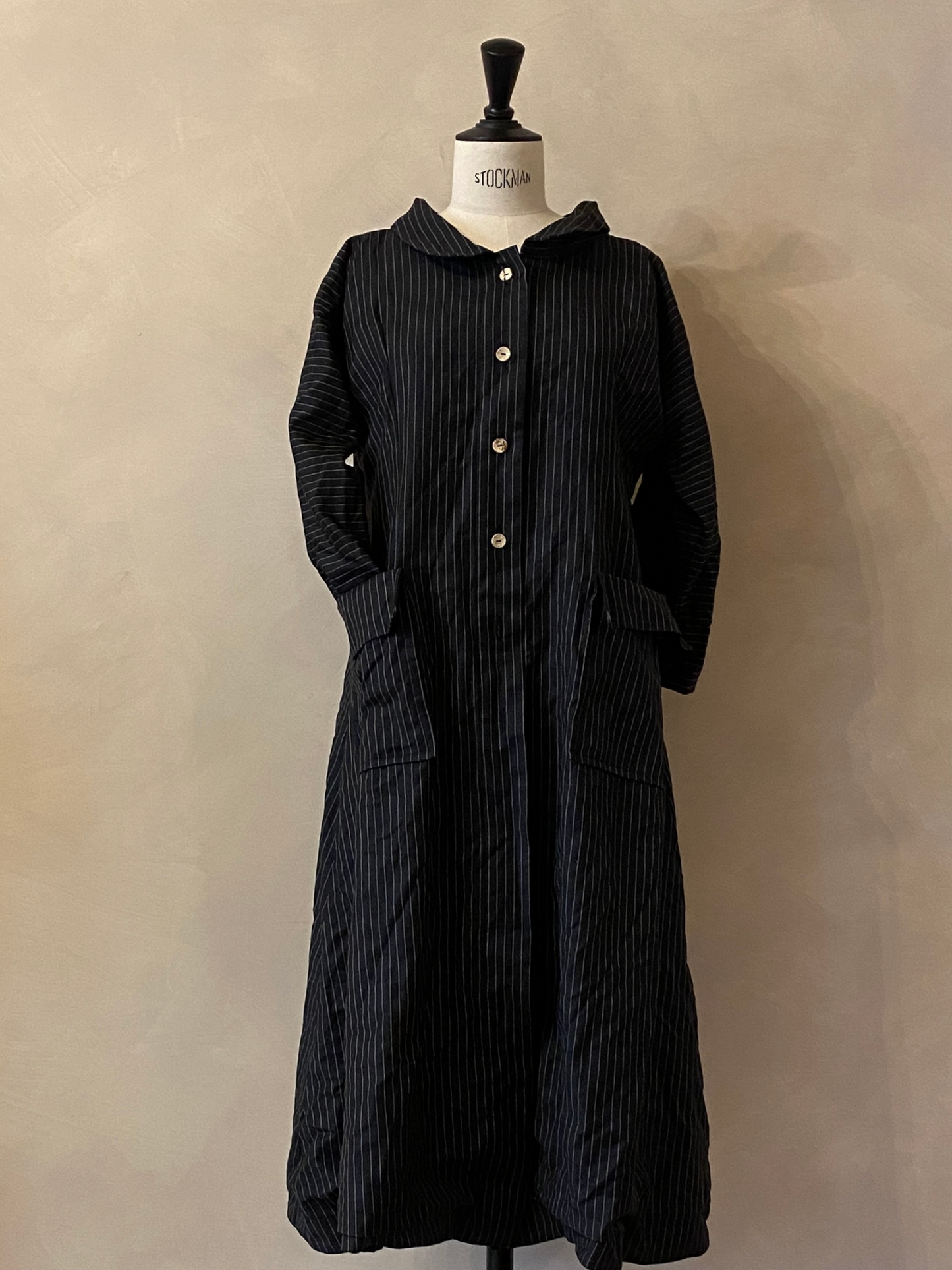 Black pinstripe tailored dress