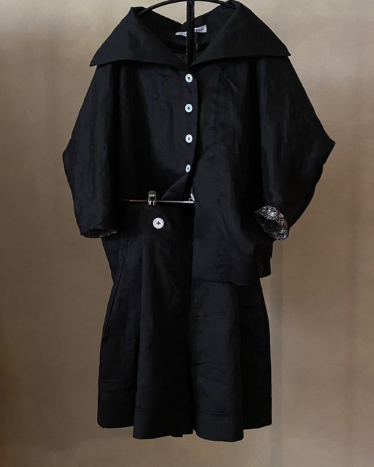 Camisa de lino negra