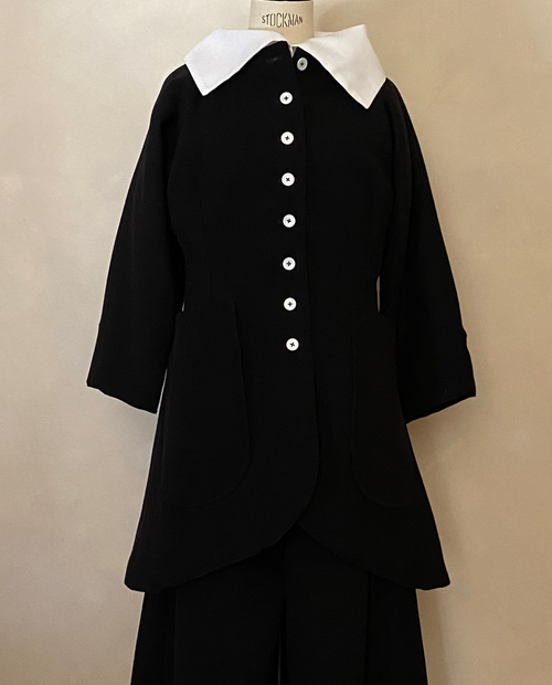 Chaqueta doble crepe de lana