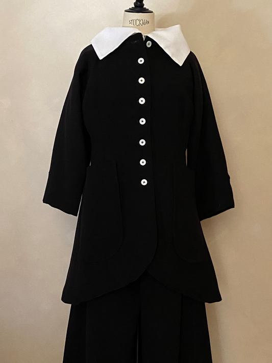 Chaqueta doble crepe de lana