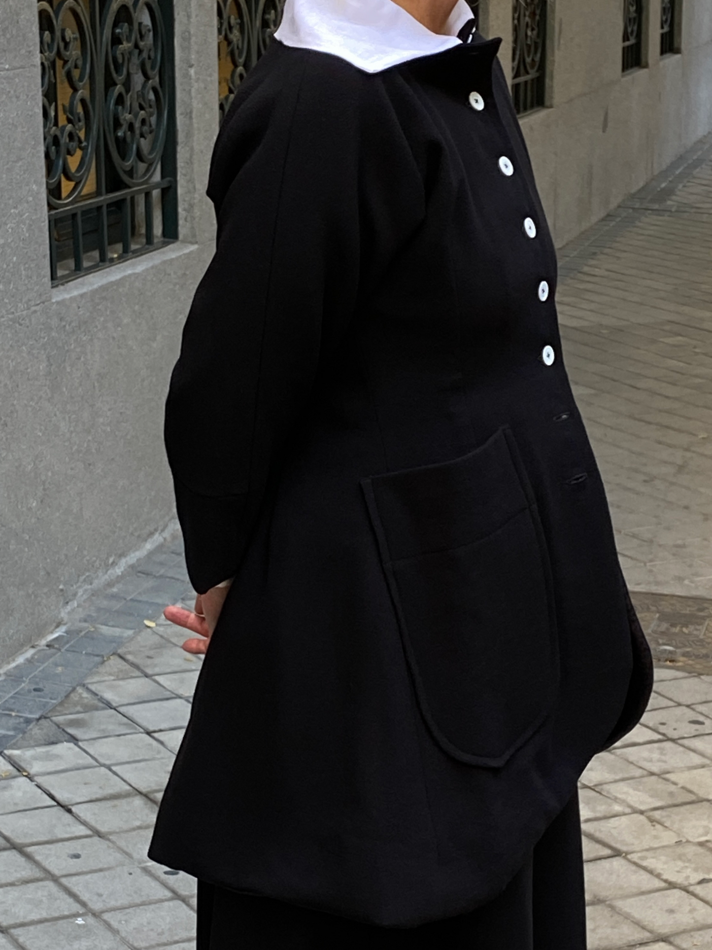 Chaqueta doble crepe de lana
