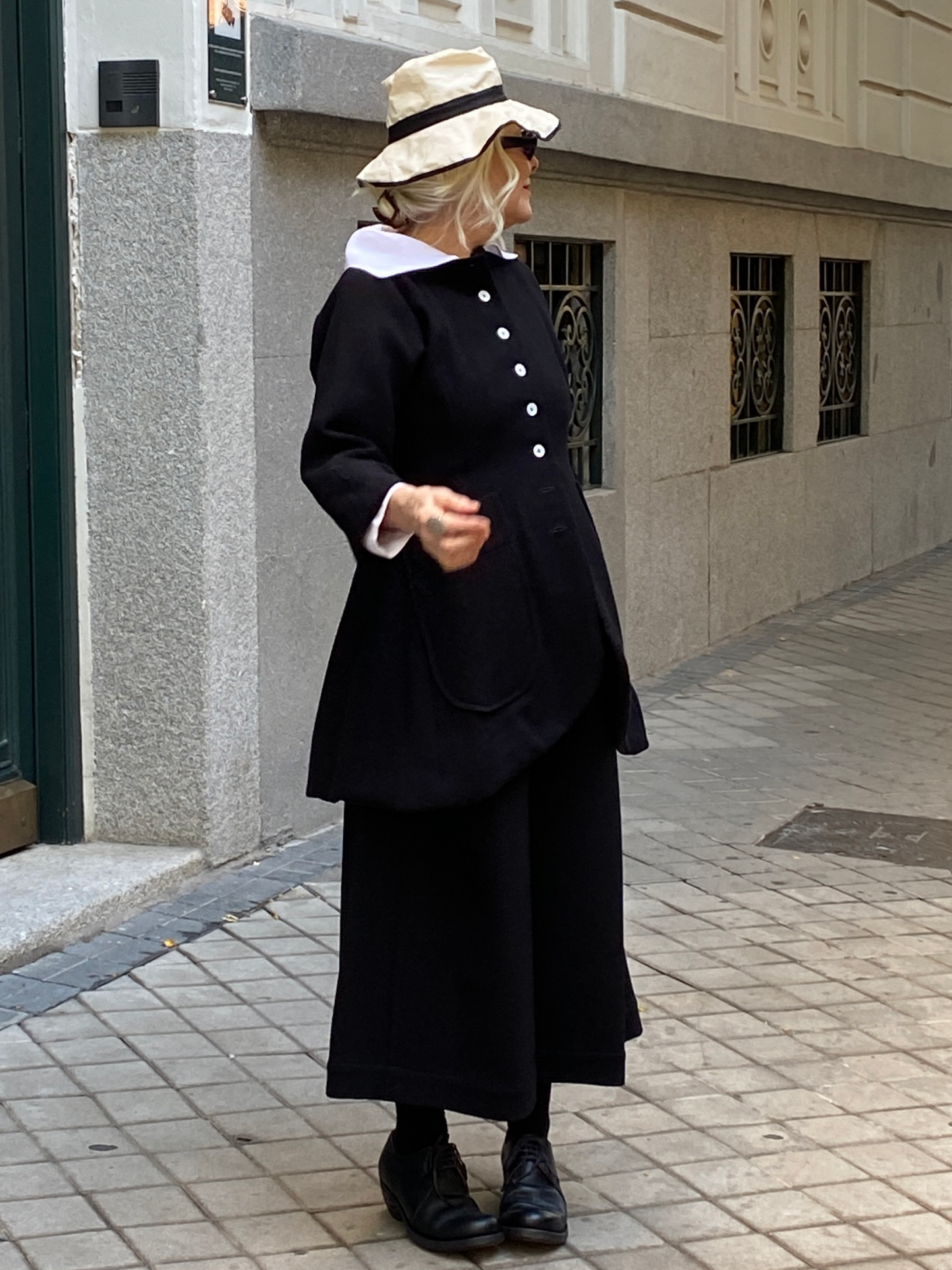 Chaqueta doble crepe de lana