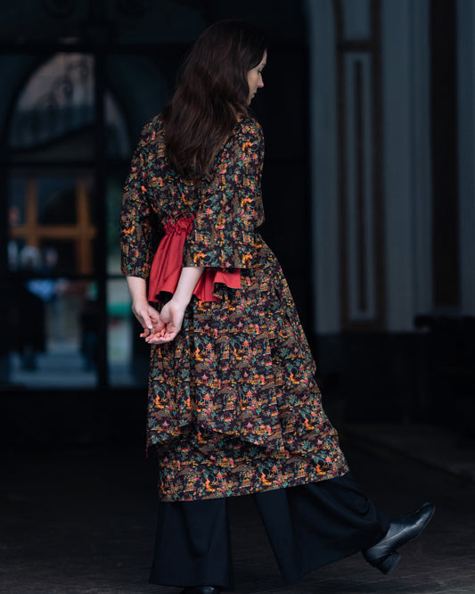 Kimono de algodón con polisón