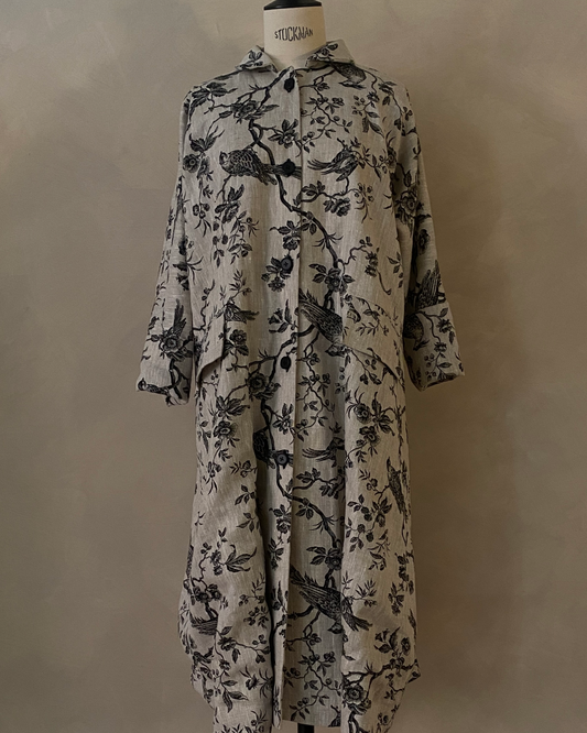 Abrigo de lino toile de jouy