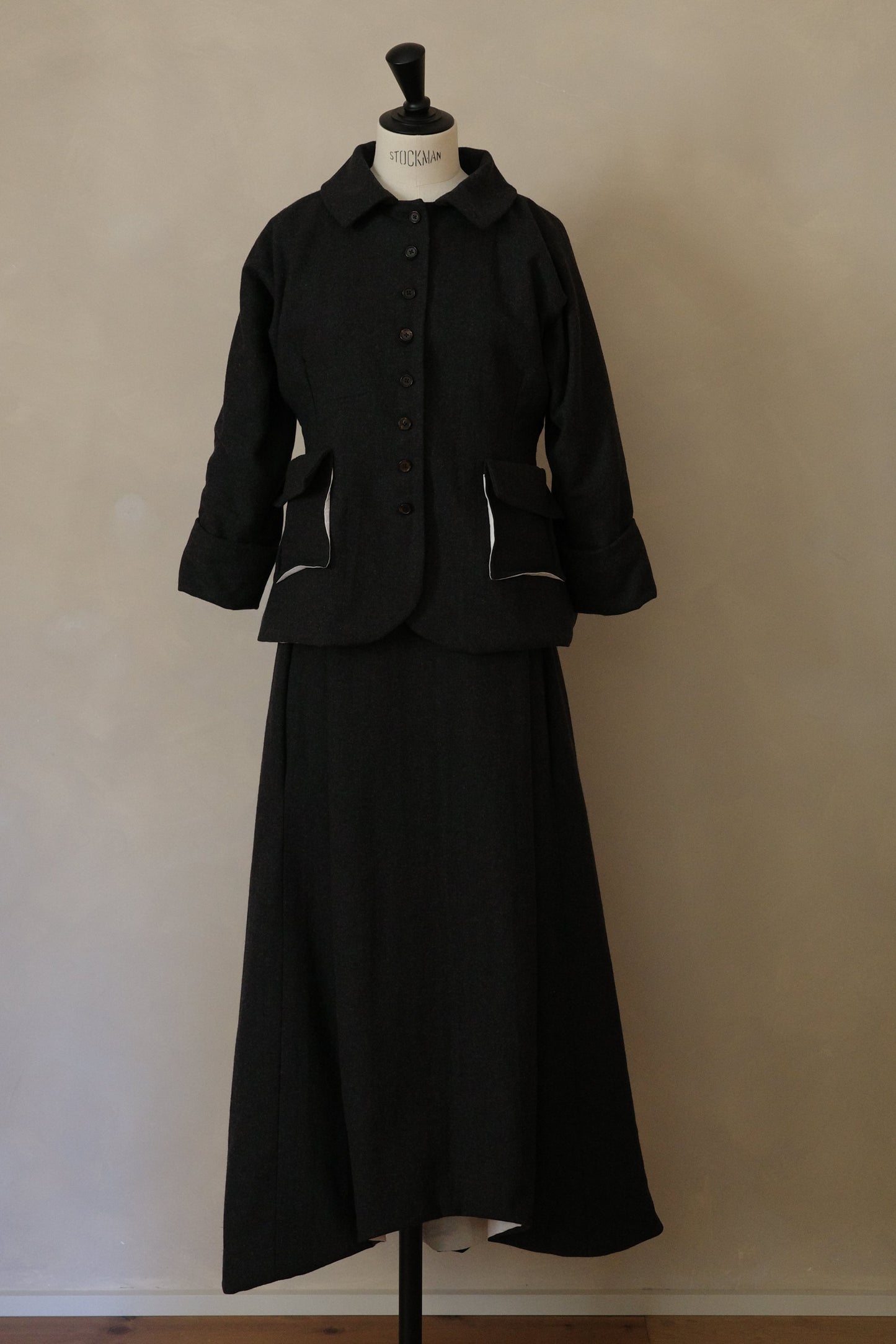 Chaqueta lana gris antracita