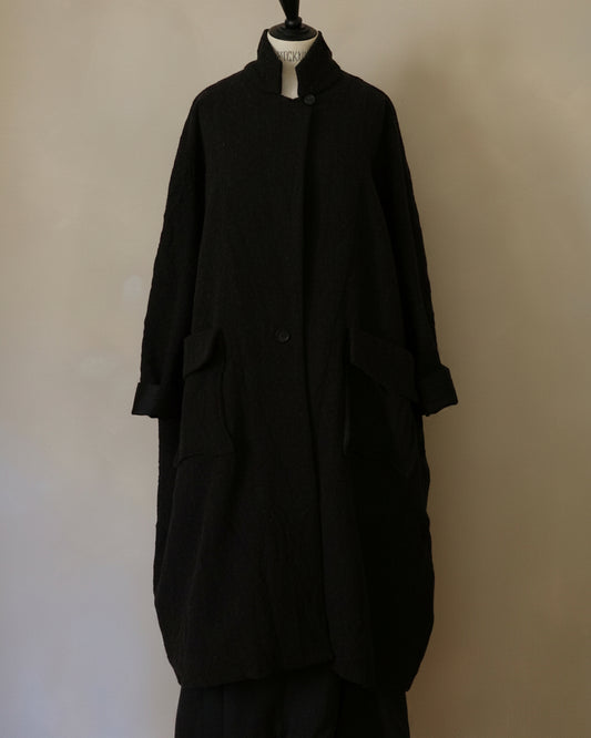 Abrigo oversize de lana gris carbón