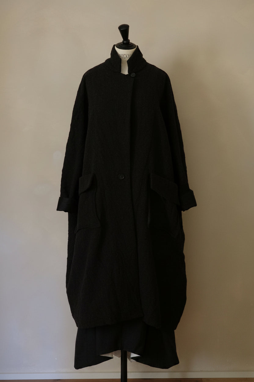 Oversized charcoal grey wool coat