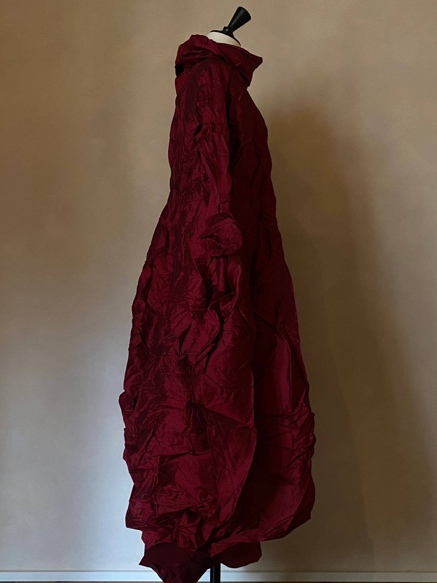 08. Burgundy dupioni silk dress
