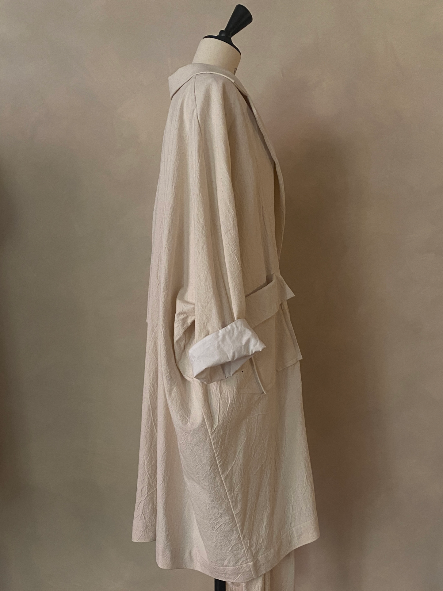 01. Oversized off-white linen coat