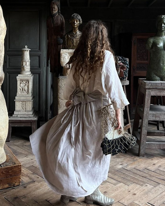 Vestido Menina de lino blanco