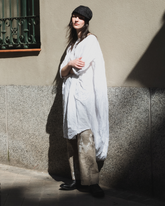 Camisola blanca de popelín de algodón