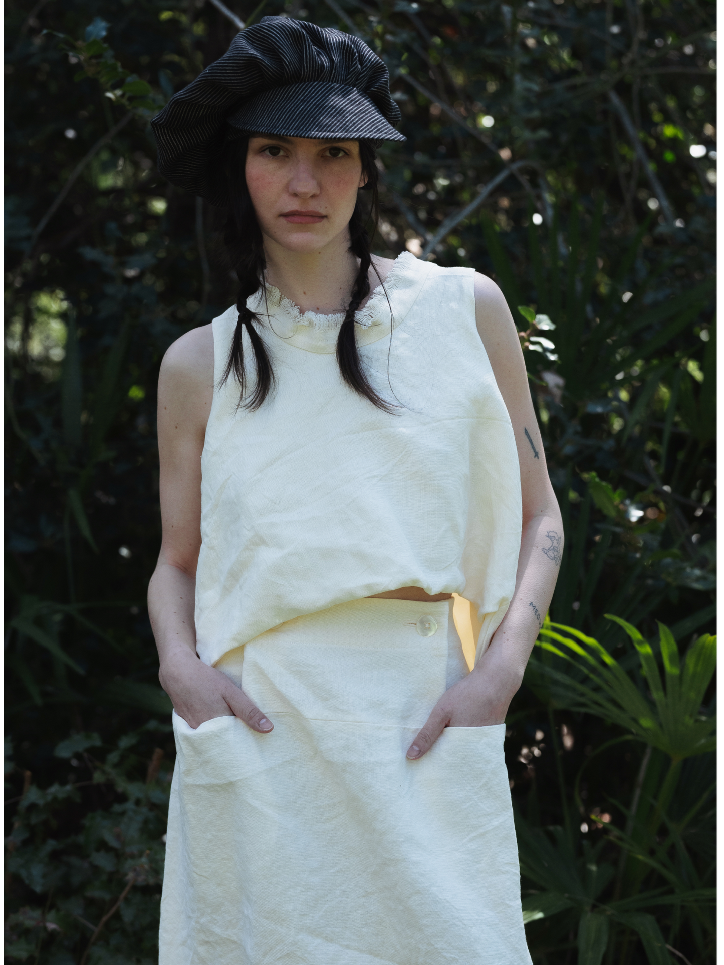 Cream linen top