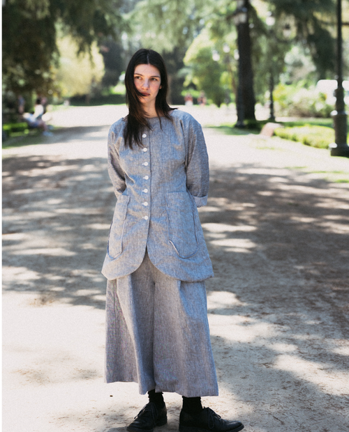 Linen wide leg trousers