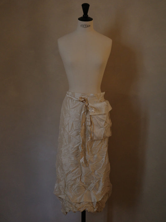 Ivory dupioni silk skirt