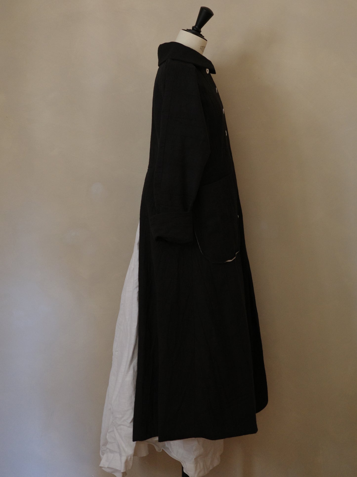 Linen and cotton tailored coat