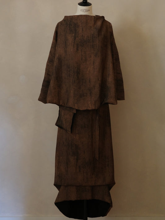 Vestido dos piezas de lino y algodón