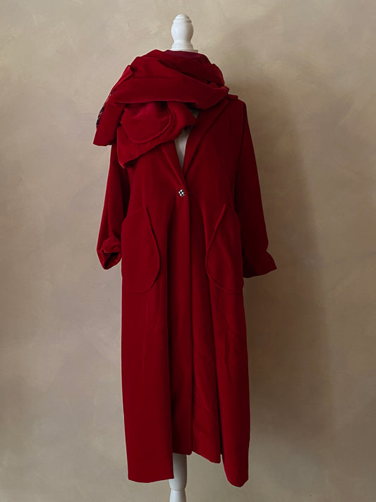 Red velvet coat