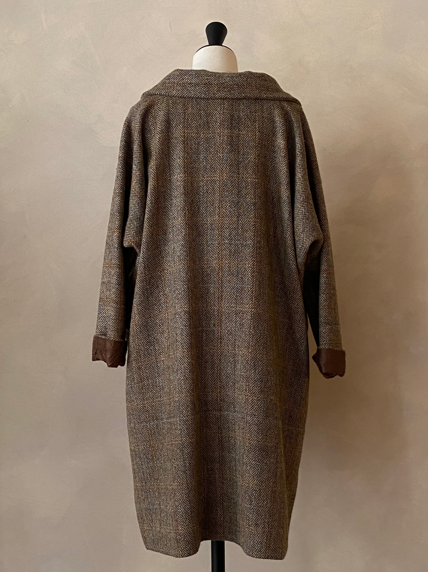 Brown Scottish tweed wool coat