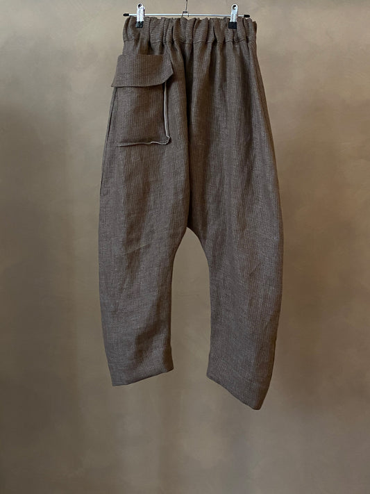 Herringbone linen trousers